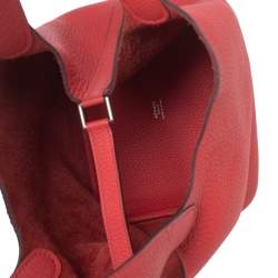 Pre Owned Hermes Rose Jaipur Clemence Leather Picotin Lock 18 Bag