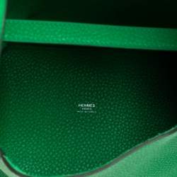 Pre Owned Hermes So Green Bambou Clemence Leather Picotin Lock 18 Bag