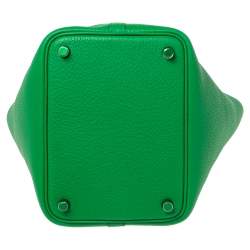 Pre Owned Hermes So Green Bambou Clemence Leather Picotin Lock 18 Bag