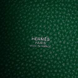 Pre Owned Hermes So Green Bambou Clemence Leather Picotin Lock 18 Bag