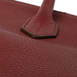 Hermes Rouge Piment Togo Leather Palladium Plated Birkin 35 Bag