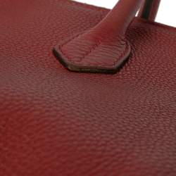 Hermes Rouge Piment Togo Leather Palladium Plated Birkin 35 Bag