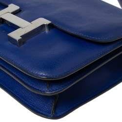 Pre Owned Hermès Bleu Electric Swift Leather Palladium Hardware Constance 18 Bag