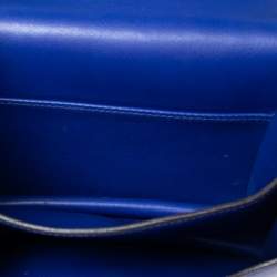 Pre Owned Hermès Bleu Electric Swift Leather Palladium Hardware Constance 18 Bag