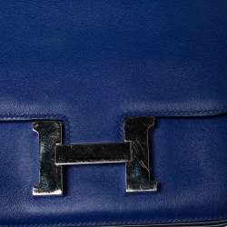 Pre Owned Hermès Bleu Electric Swift Leather Palladium Hardware Constance 18 Bag