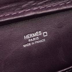 Pre Owned Hermes Amethyst Shiny Alligator Plume Elan 22 Bag