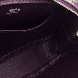 Pre Owned Hermes Amethyst Shiny Alligator Plume Elan 22 Bag