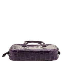 Pre Owned Hermes Amethyst Shiny Alligator Plume Elan 22 Bag