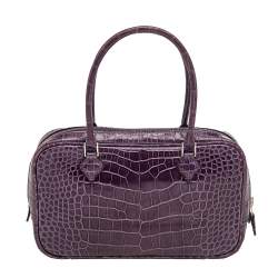 Pre Owned Hermes Amethyst Shiny Alligator Plume Elan 22 Bag