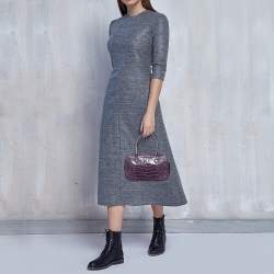 Pre Owned Hermes Amethyst Shiny Alligator Plume Elan 22 Bag