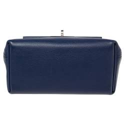 Pre Owned Hermes Bleu Encre Evercolor and Swift Leather Palladium Hardware 24/24 21 Bag