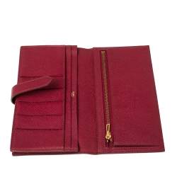 Pre Owned Hermés Rose Imperial Epsom Leather Bearn Gusset Wallet