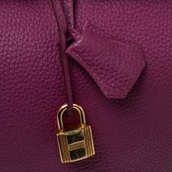 Pre Owned Hermes Tosca Togo Leather Special Order Gold Finished Birkin 35 Bag