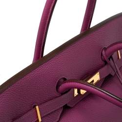 Pre Owned Hermes Tosca Togo Leather Special Order Gold Finished Birkin 35 Bag