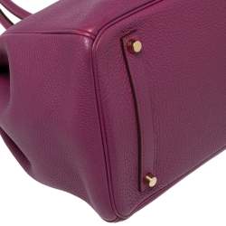 Pre Owned Hermes Tosca Togo Leather Special Order Gold Finished Birkin 35 Bag