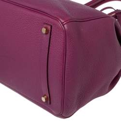 Pre Owned Hermes Tosca Togo Leather Special Order Gold Finished Birkin 35 Bag