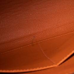 Pre Owned Hermes Orange Togo Leather Palladium Hardware Kelly Retourne 35 Bag