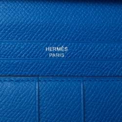 Pre Owned Hermès Bleu Encre Epsom Leather Bearn Wallet