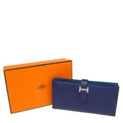 Pre Owned Hermès Bleu Encre Epsom Leather Bearn Wallet