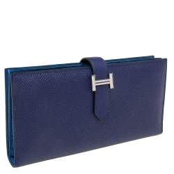 Pre Owned Hermès Bleu Encre Epsom Leather Bearn Wallet