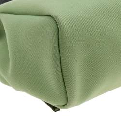 مملوكة مسبقًا حقيبة هيرمس هيرباغ  31 جلد وكانفاس كروشيه/أخضر كاكي بسحاب 