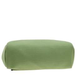 مملوكة مسبقًا حقيبة هيرمس هيرباغ  31 جلد وكانفاس كروشيه/أخضر كاكي بسحاب 