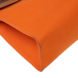 مملوكة مسبقًا Hermes Orange/Natural Canvas and Leather Herbag Zip PM Bag