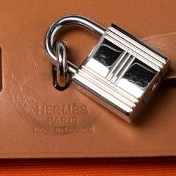 مملوكة مسبقًا Hermes Orange/Natural Canvas and Leather Herbag Zip PM Bag