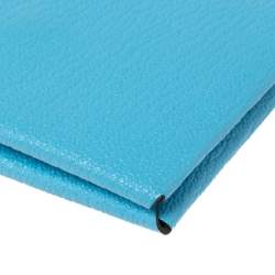 Pre Owned Hermes Celeste/Kraft Chevre Mysore Leather Calvi Verso Card Holder