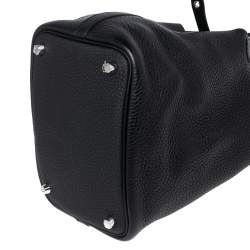 Pre Owned Hermes Black Clemence Leather Picotin Lock 18 Bag