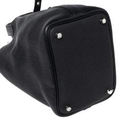 Pre Owned Hermes Black Clemence Leather Picotin Lock 18 Bag