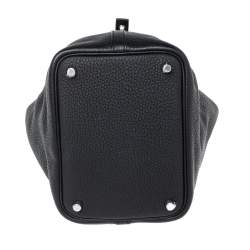 Pre Owned Hermes Black Clemence Leather Picotin Lock 18 Bag