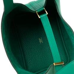 مملوكة مسبقًا حقيبة هيرمس بيكوتين لوك 18 جلد توغو أخضر نعناعي