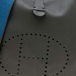 Pre Owned Hermes Canopee Clemence Leather Evelyne III TGM Bag