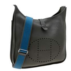 Pre Owned Hermes Canopee Clemence Leather Evelyne III TGM Bag