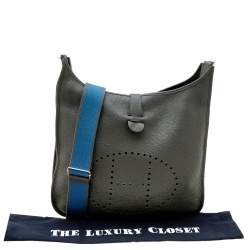 Pre Owned Hermes Canopee Clemence Leather Evelyne III TGM Bag