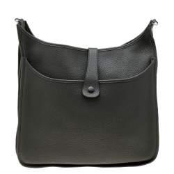 Pre Owned Hermes Canopee Clemence Leather Evelyne III TGM Bag