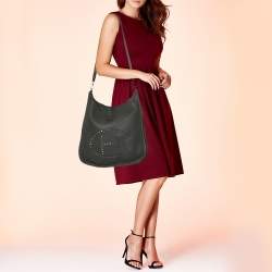 Pre Owned Hermes Canopee Clemence Leather Evelyne III TGM Bag