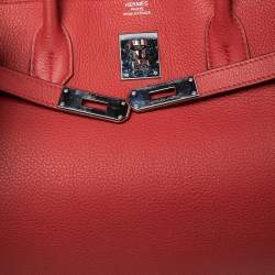 Hermes Bougainvillier Togo Leather Palladium Finish Birkin 40 Bag