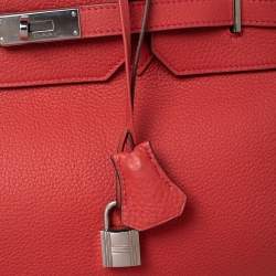 Hermes Bougainvillier Togo Leather Palladium Finish Birkin 40 Bag