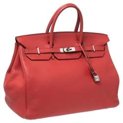 Hermes Bougainvillier Togo Leather Palladium Finish Birkin 40 Bag