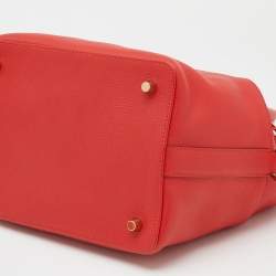 Pre Owned Hermes Rouge Tomate Evercolor Leather Gold Plated Toolbox 20 Bag