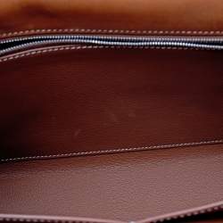Pre Owned Hermes Fauve Barenia Leather Palladium Plated Kelly Retourne 32 Bag