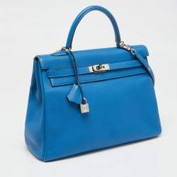Hermes Mykonos Togo Leather Palladium Finish Kelly Retourne 35 Bag