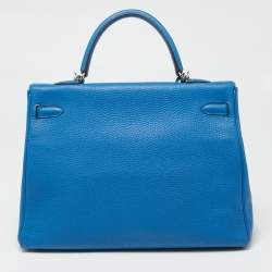 Hermes Mykonos Togo Leather Palladium Finish Kelly Retourne 35 Bag