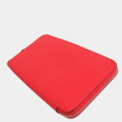 Pre Owned Hermes Azap Long Silk In Women's Epsom Leather Wallet (bi-fold) Red Col BF542300