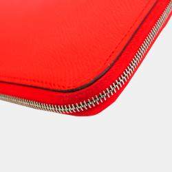 Pre Owned Hermes Azap Long Silk In Women's Epsom Leather Wallet (bi-fold) Red Col BF542300