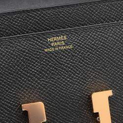 Pre Owned Hermes Constance To Go Epson Black Rose Z Engraved Shoulder Bag