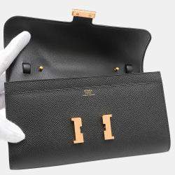 Pre Owned Hermes Constance To Go Epson Black Rose Z Engraved Shoulder Bag