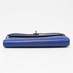 Hermes Blue Electric Epsom Leather Kelly Classic Wallet